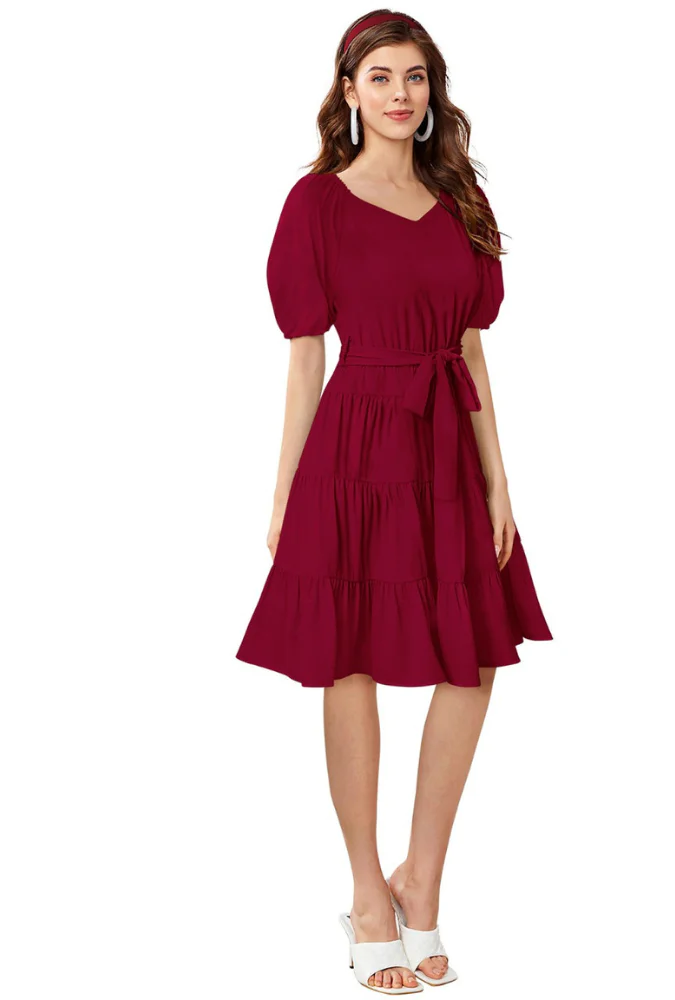 Pleated one piece top dress